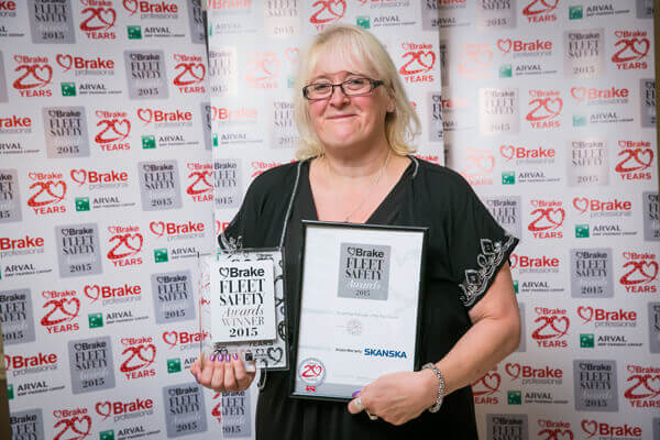 Alison Moriarty, fleet risk and compliance manager at Skanska, named ‘Road Risk Manager of the Year’ at the recent Brake Fleet Safety Awards