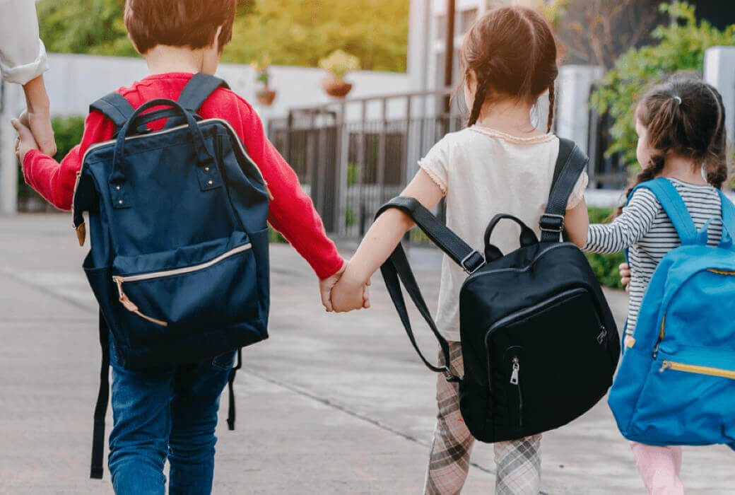 Children walking to school