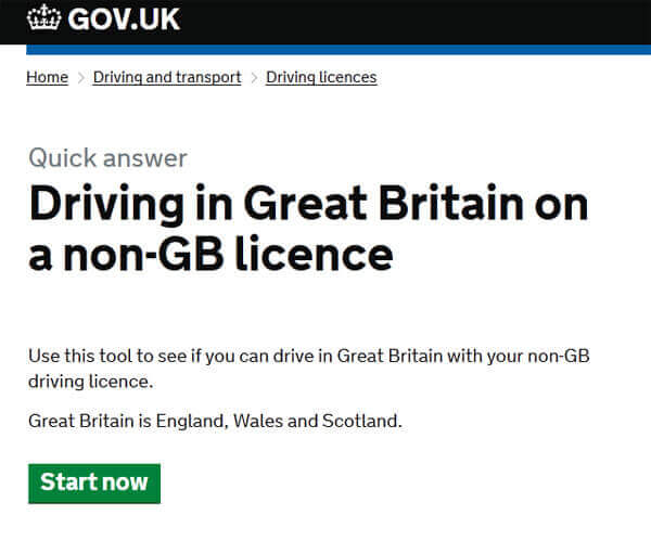 Non-GB licence holder process