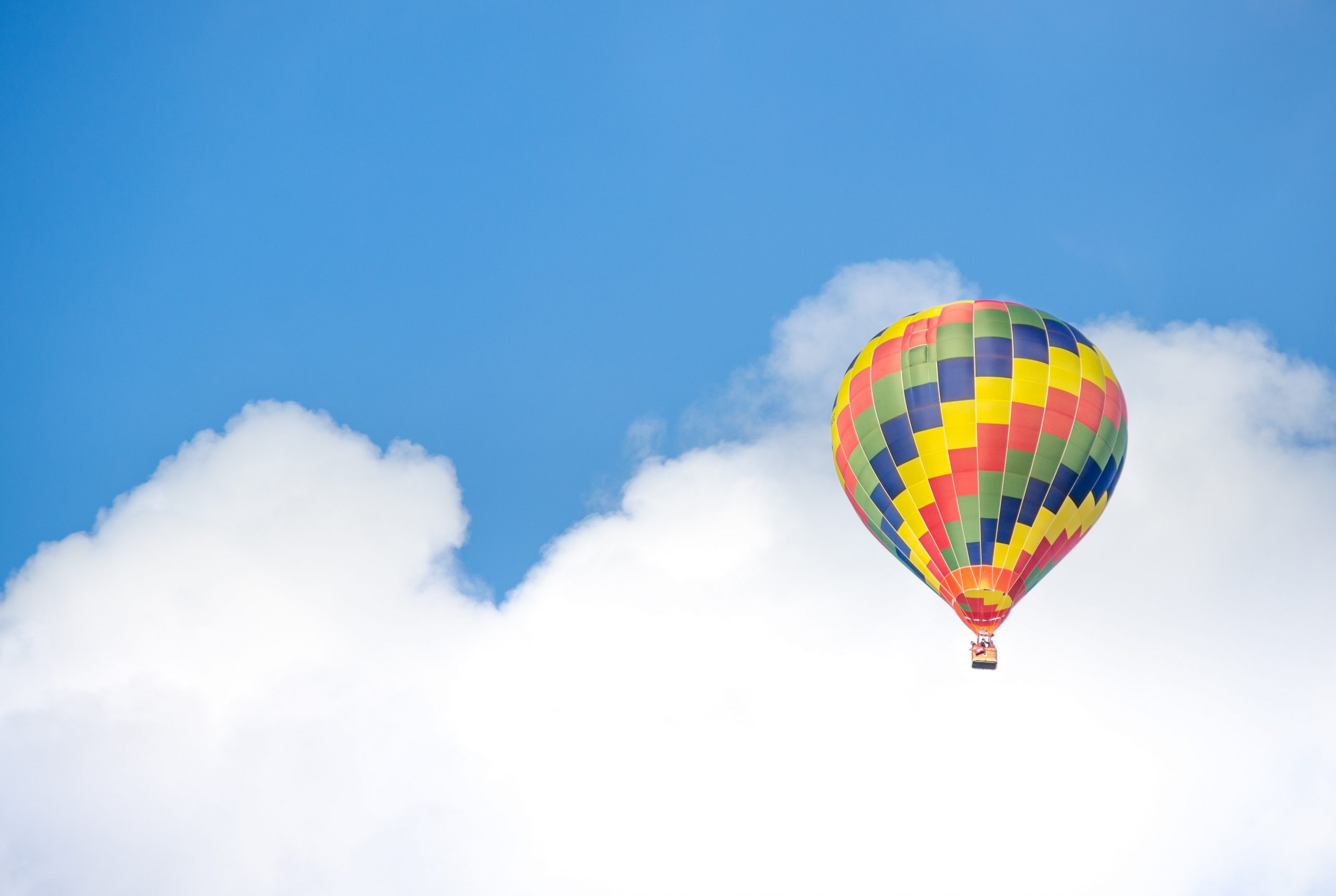 Happy Web Development Hot Air Balloon Concept Image