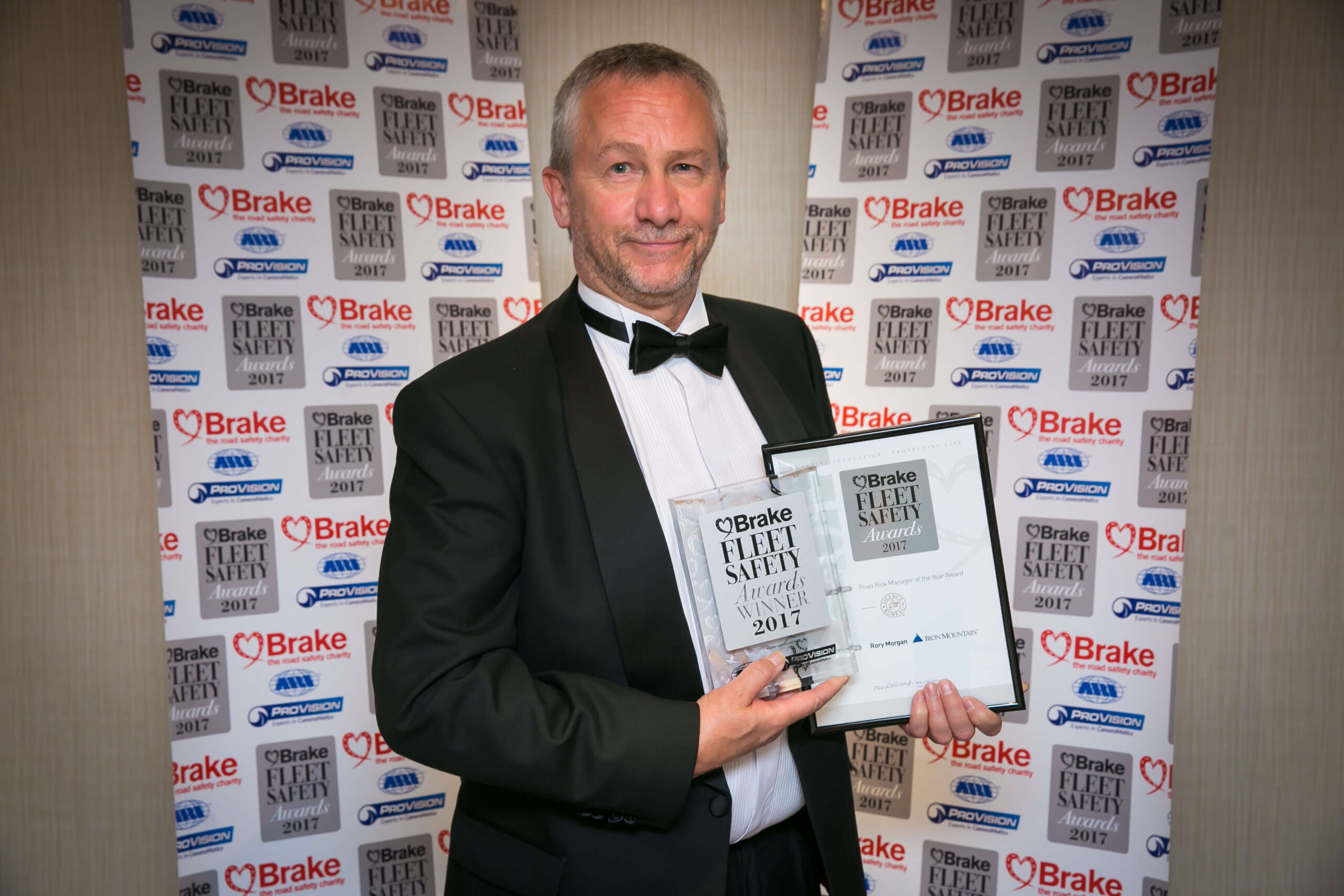 Rory Morgan of Iron Mountain, is named ‘Road Risk Manager of the Year’ at the recent Brake Fleet Safety Awards