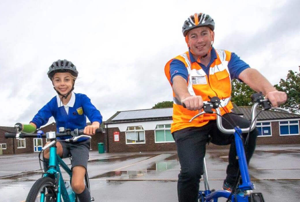 Sadie Stoddard with cycling expert Clive Eve