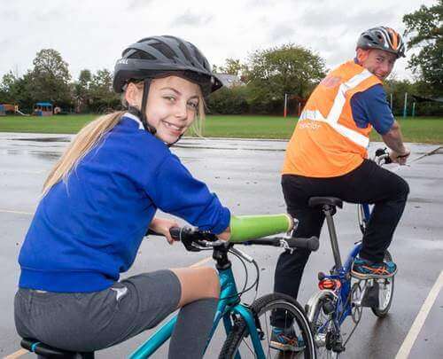 Sadie Stoddard with TTC cycling expert Clive Eve