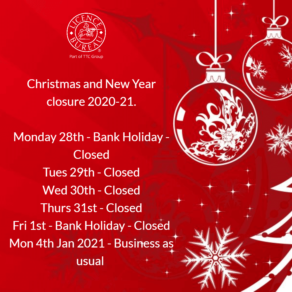 Christmas opening times 2020