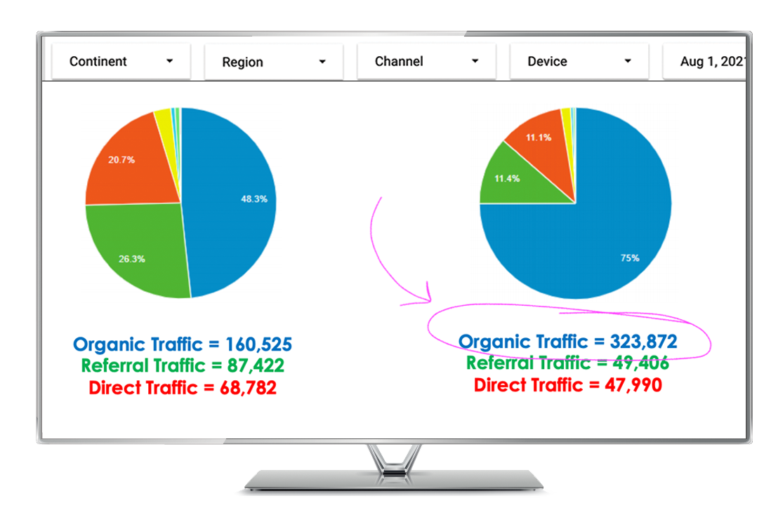 SEO case study increased organic traffic by WEBii